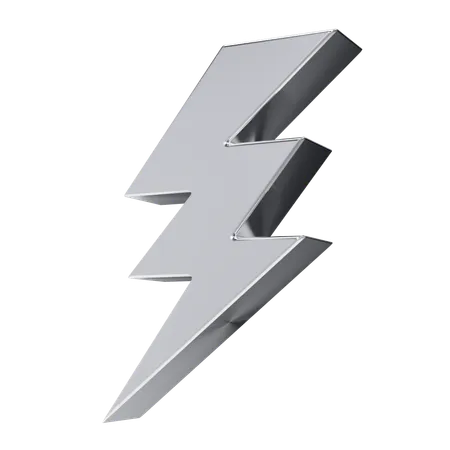Y 2 K Chrome Lightning 3D Icon