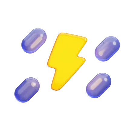 Lightning and Raining  3D Icon