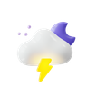 lightning at night 3d logo