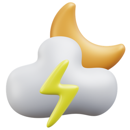 Lightning at night  3D Icon