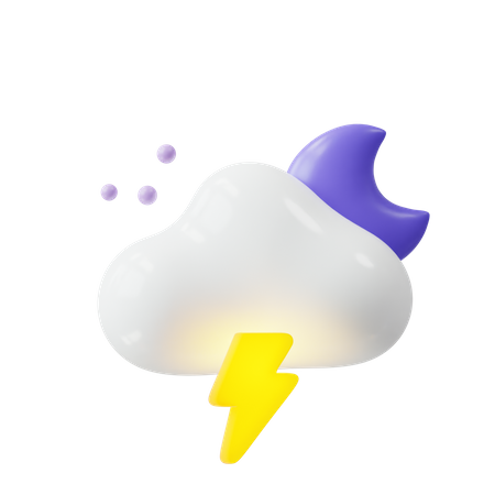 Lightning at night  3D Icon