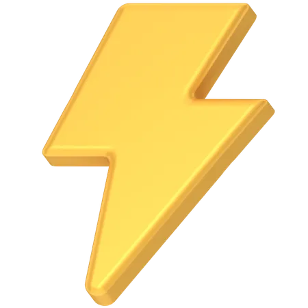 3 D Icon Of A Lightning Bolt 3D Icon
