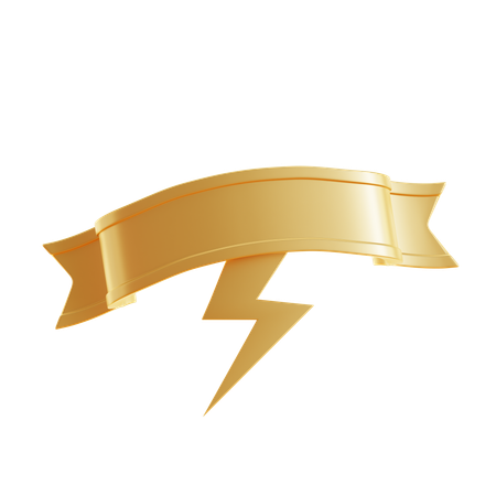 번개 볼트 업적 배지  3D Icon