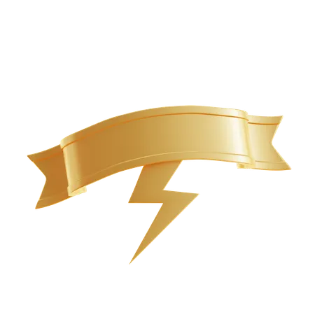 번개 볼트 업적 배지  3D Icon