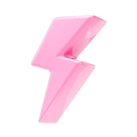 Lightning Bolt Shape Icon 3D Icon