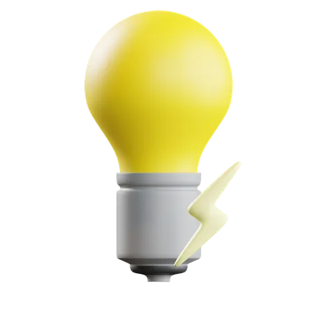 Lightning Bulb  3D Icon