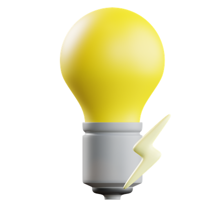 Lightning Bulb  3D Icon