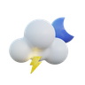3d thunder night emoji