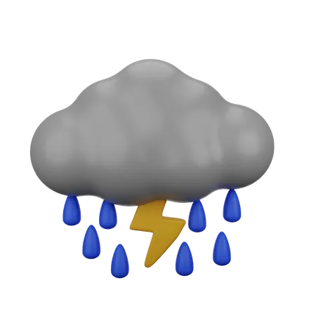 Lightning Rain  3D Icon