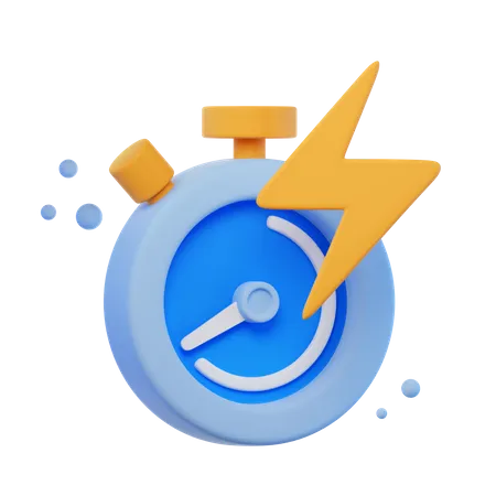 Lightning Stopwatch  3D Icon