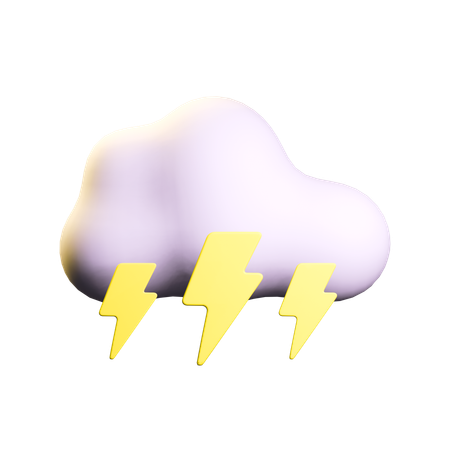 雷の天気  3D Icon