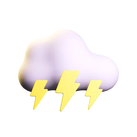 雷の天気  3D Icon