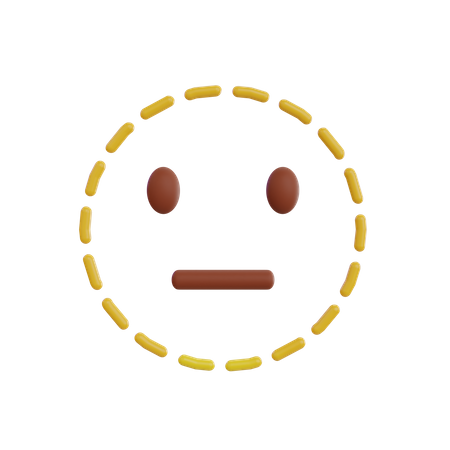 Emoji ligne de visage en pointillé  3D Icon