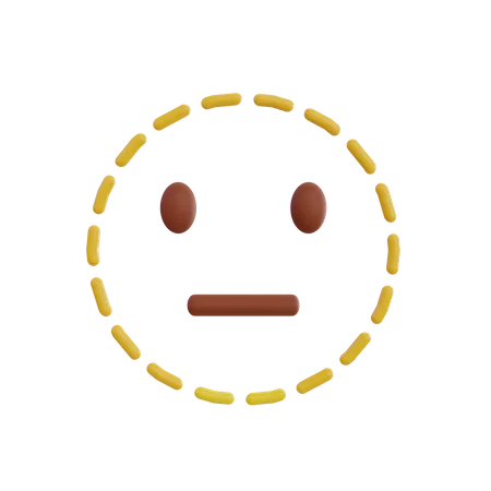 Emoji ligne de visage en pointillé  3D Icon
