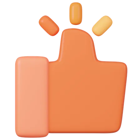 Orange Thumb Up Icon For Approval And Quality 3D Icon