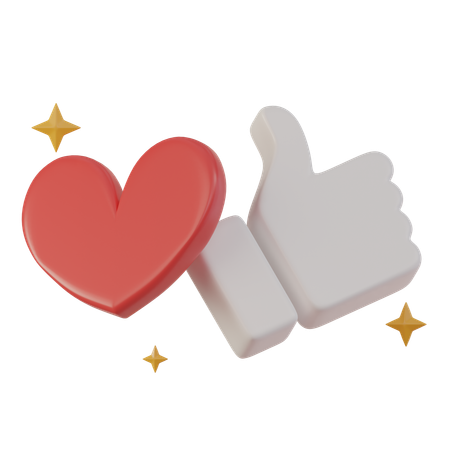 Like And Love  3D Icon