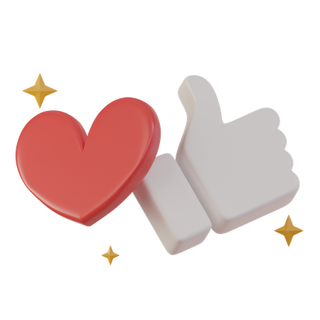 Like And Love  3D Icon