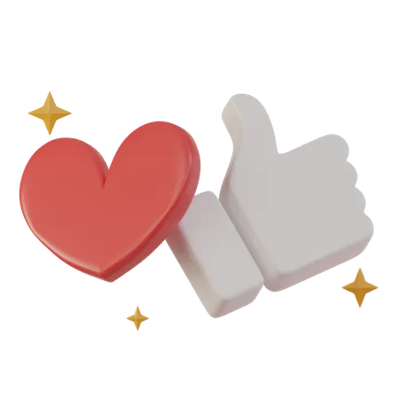 Like And Love  3D Icon