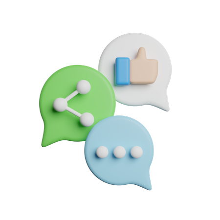 Like And Share And Comment  3D Icon