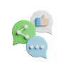 3d social interaction emoji