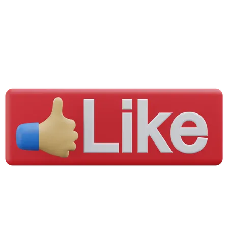 Like Button 3 D Social Media Action Button 3D Icon