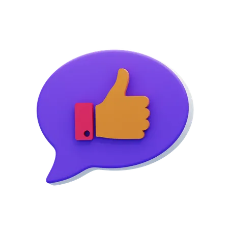 Like Chat Bubble  3D Icon