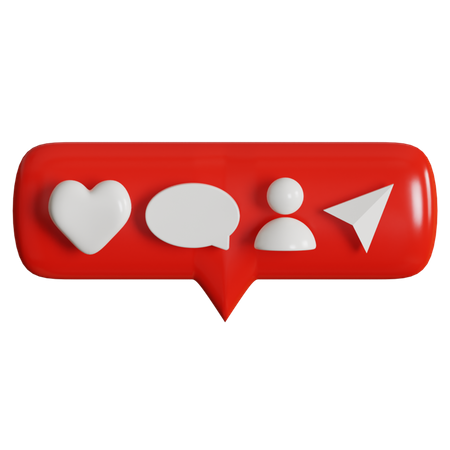 Like Comment Follow And Share  3D Icon