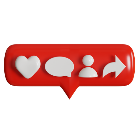 Like Comment Follow And Share Arrow  3D Icon