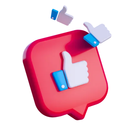 3 D Social Media Notification Icon 3D Illustration