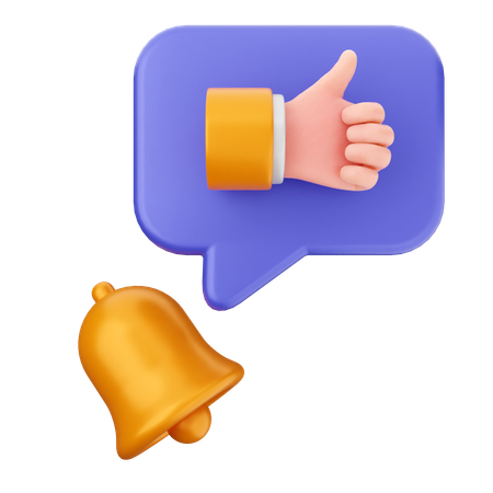 Like Notification Bell  3D Icon