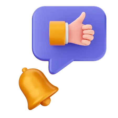 Like Notification Bell  3D Icon