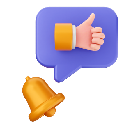 Like Notification Bell  3D Icon