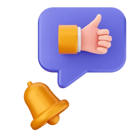 Like Notification Bell  3D Icon