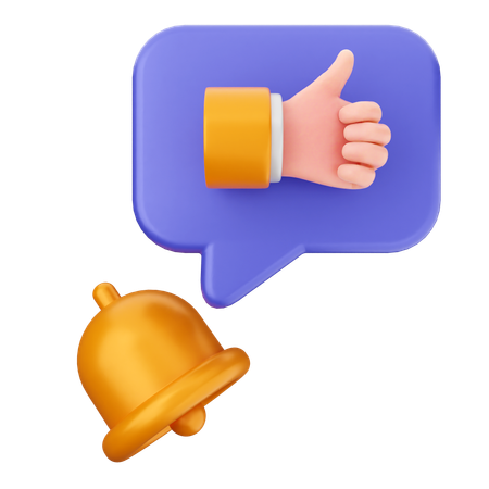 Like Notification Bell  3D Icon