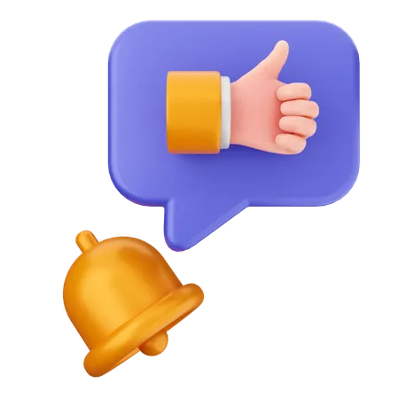 Like Notification Bell  3D Icon