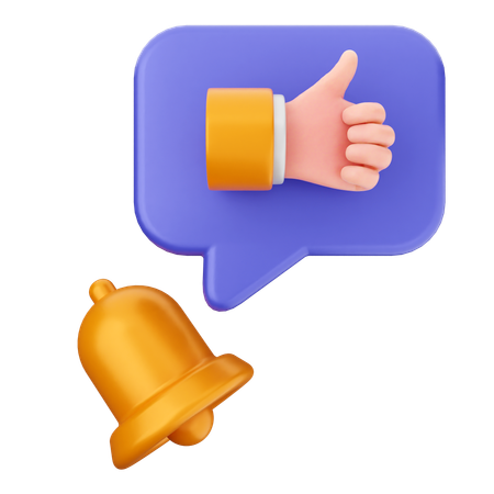 Like Notification Bell  3D Icon