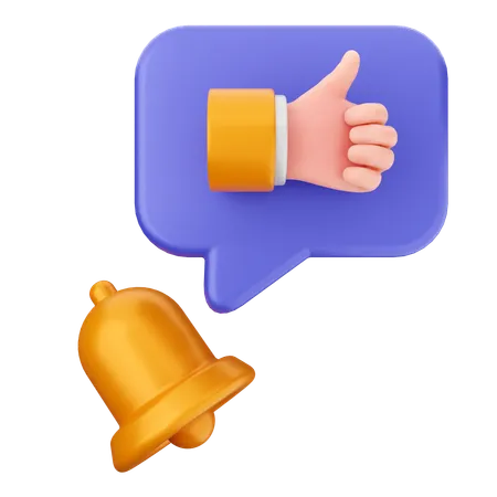 Like Notification Bell  3D Icon