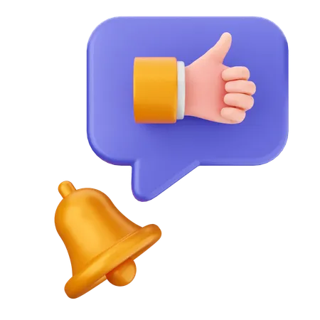 Like Notification Bell  3D Icon