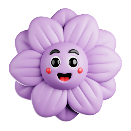 Lila Popcornblume  3D Icon