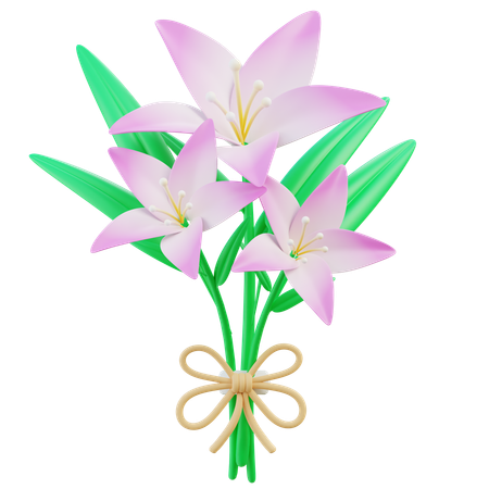 ユリの花束  3D Icon