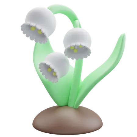 Lily Of The Valley Flower 3 D Icon Illustration 3D Icon