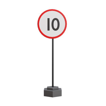 Limite de velocidade 10  3D Icon