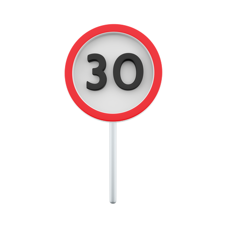 Limite de velocidade 30  3D Icon