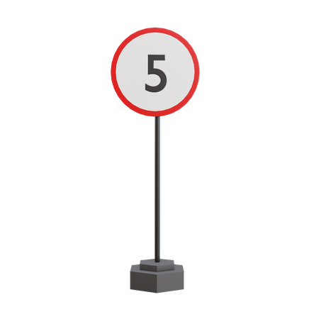 5 limite de velocidade  3D Icon
