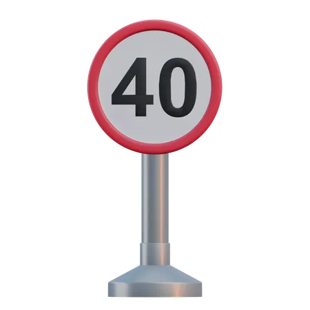 Límite de velocidad 40  3D Icon