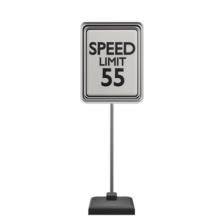 Señal de límite de velocidad 55  3D Icon