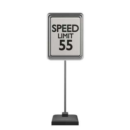 Señal de límite de velocidad 55  3D Icon