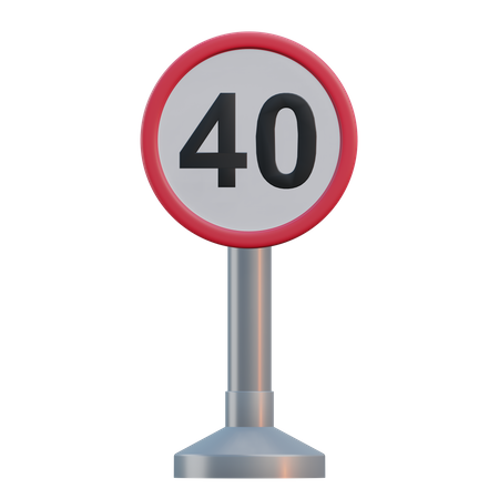 Limite de velocidade 40  3D Icon