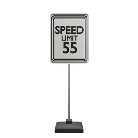 Sinal de limite de velocidade 55  3D Icon
