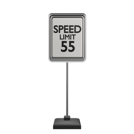 Panneau de limitation de vitesse 55  3D Icon